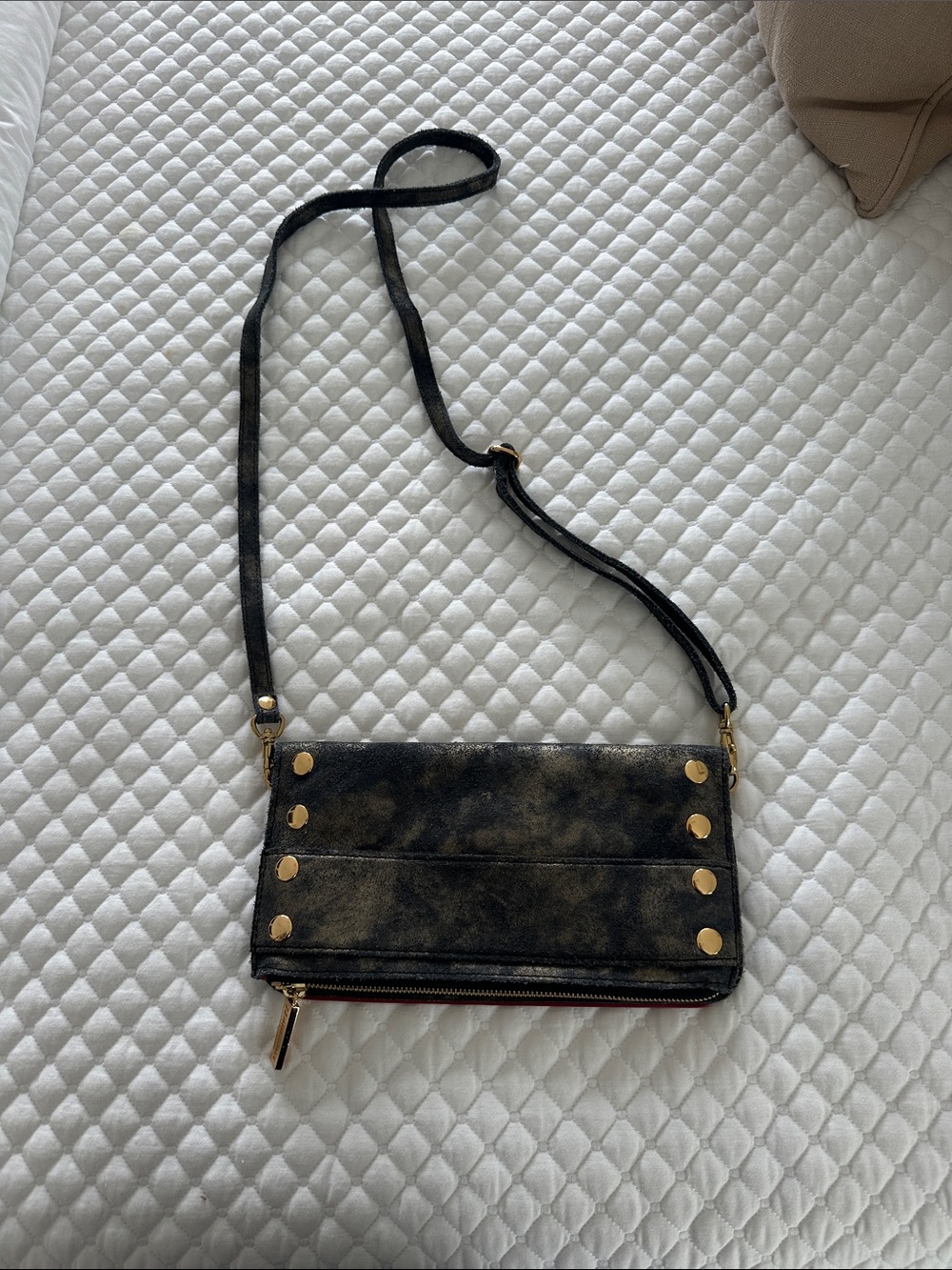 Hammitt Black Crossbody with Gold Studs
